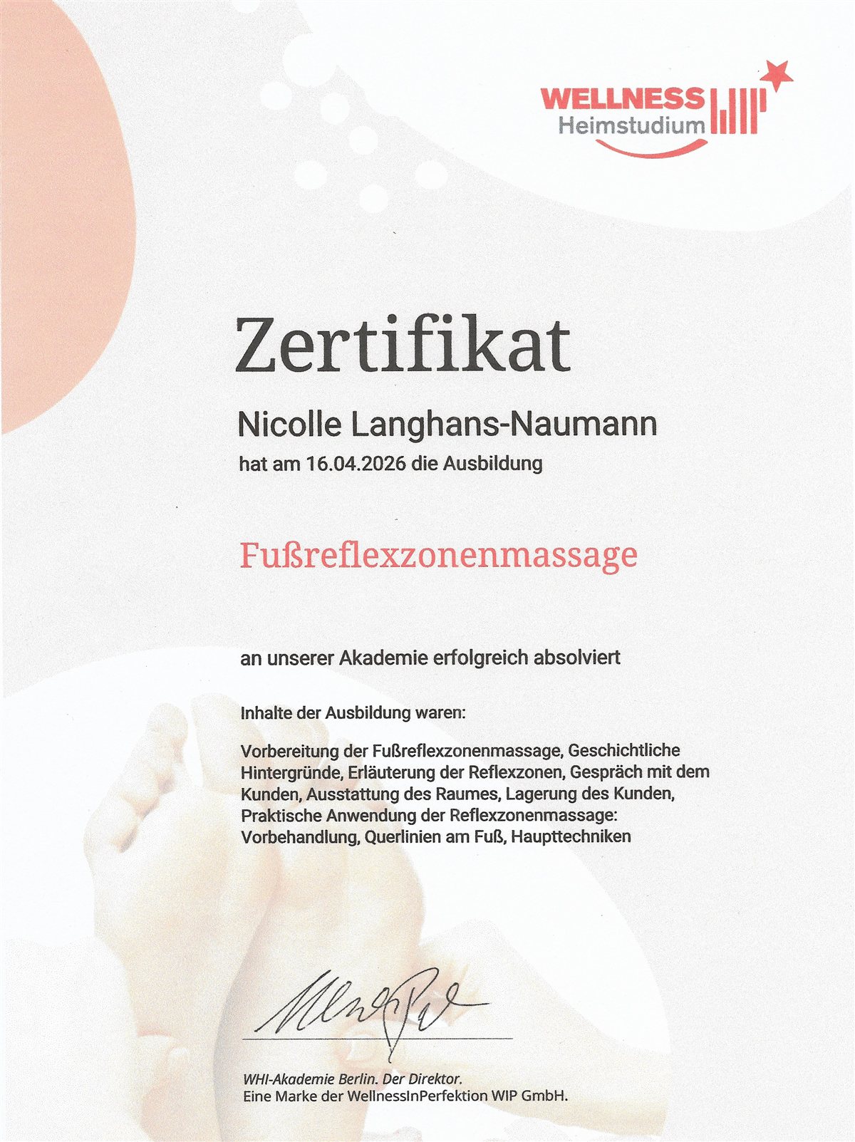 Zertifikat Akupressur